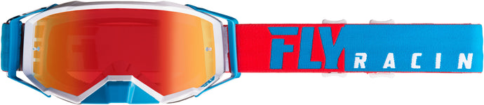 ZONE PRO GOGGLE RED/WHITE/BLUE W/RED MIRROR LENS W/POST FLA-023 image 1