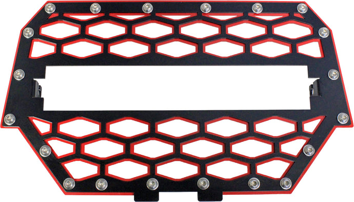 2-PANEL FRONT GRILL BLACK/RED W/10