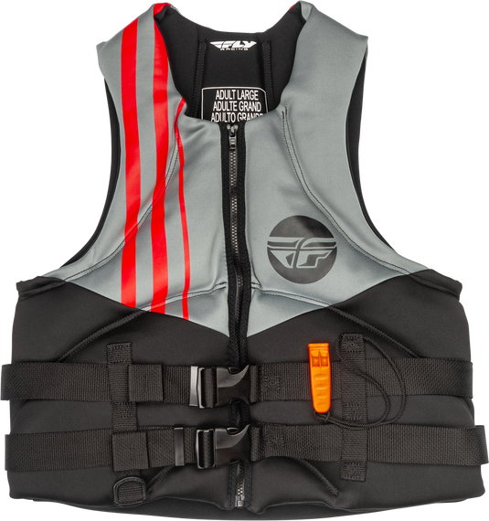 NEOPRENE FLOTATION VEST BLACK/GREY/RED LG 221-30400L image 1