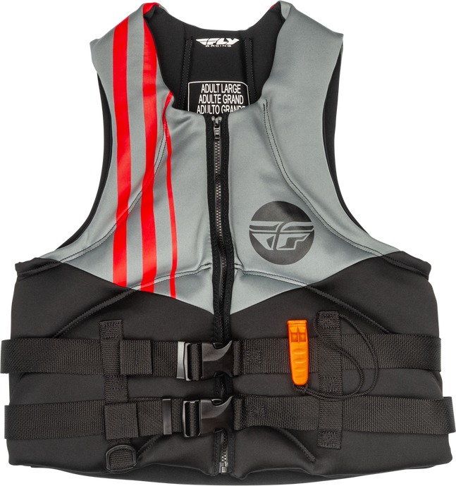 NEOPRENE FLOTATION VEST BLACK/GREY/RED MD 221-30400M image 1
