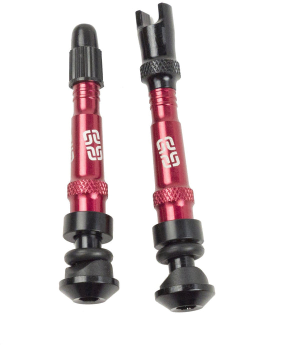 SET 2 ALUM TUBELESS VALVES RED TR1UNA-114 image 1