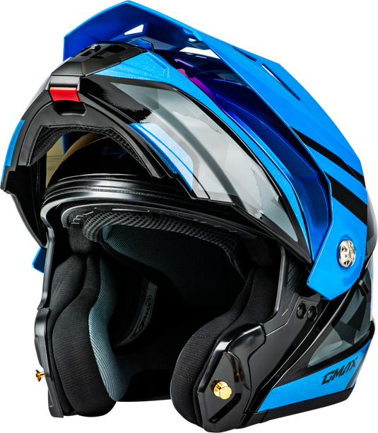 MD-74 STRIKER MODULAR HELMET W/BLU SHLD BLK/GRY/BLU MTLC XS M17411243 image 5