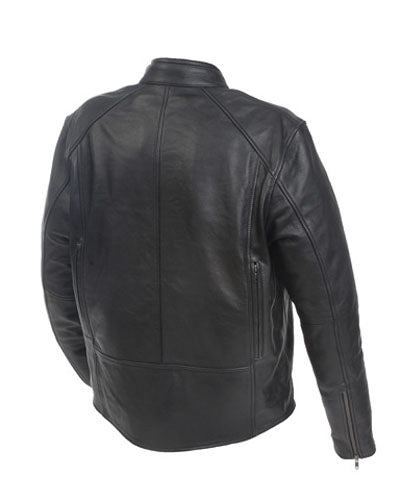 MOSSI MENS CRUISER PREMIUM LEATHER JACKET SIZE 38 BLACK