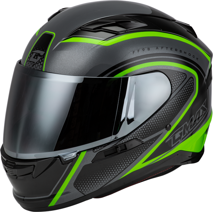 FF-98 AFTERSHOCK HELMET GREY/NEON GREEN LG F1984766-ECE image 1