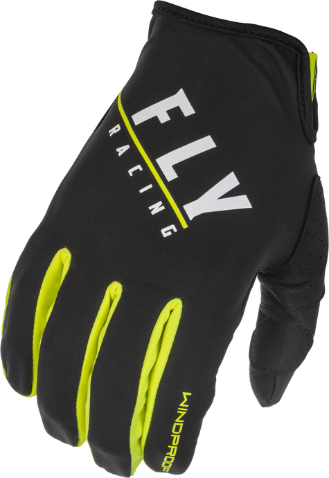 YOUTH WINDPROOF GLOVES BLACK/HI-VIS SZ 06 371-14206 image 1