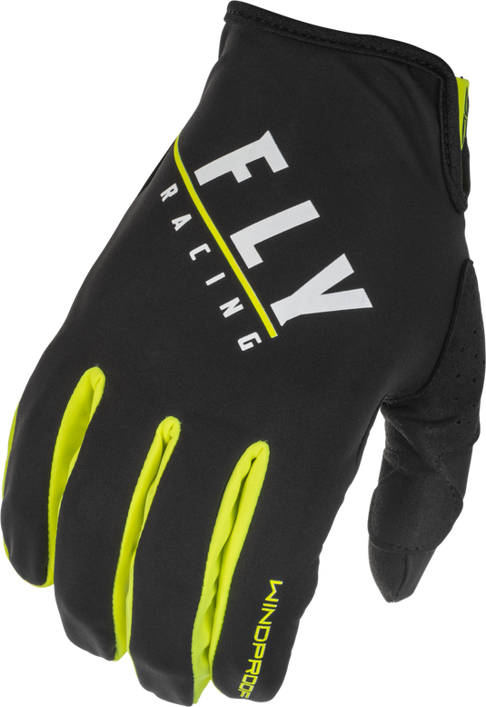 YOUTH WINDPROOF GLOVES BLACK/HI-VIS SZ 06 371-14206 image 1