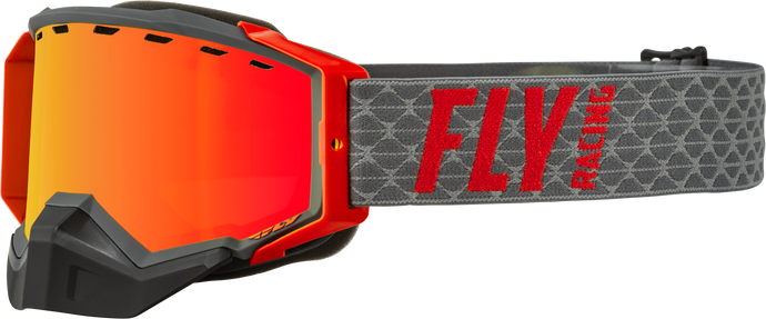 ZONE SNOW GOGGLE GREY/RED W/ RED MIRROR/AMBER LENS 37-50268 image 1