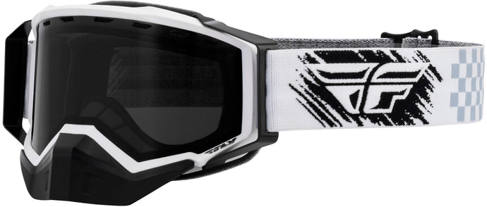 ZONE SNOW GOGGLE WHITE/BLACK W/ DARK SMOKE LENS FLB-052 image 1