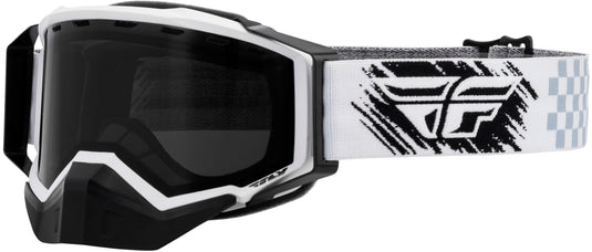 ZONE SNOW GOGGLE WHITE/BLACK W/ DARK SMOKE LENS FLB-052 image 1