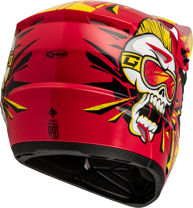 Load image into Gallery viewer, YOUTH MX-46Y UNSTABLE HELMET RED/YELLOW YS D3465230 image 4
