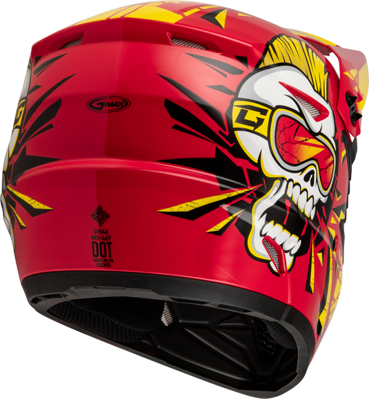 YOUTH MX-46Y UNSTABLE HELMET RED/YELLOW YS D3465230 image 4