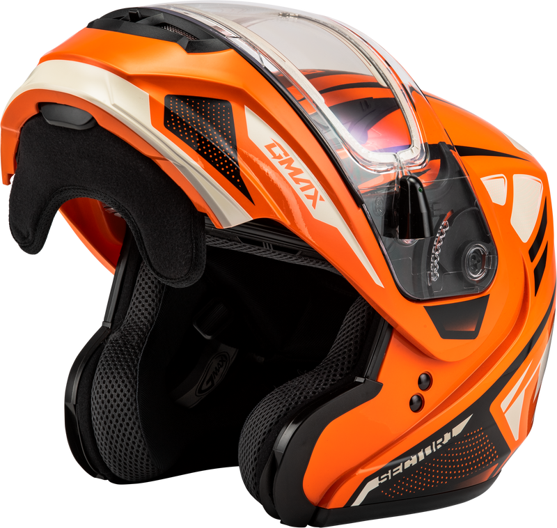 Load image into Gallery viewer, MD-04S SECTOR SNOW HELMET W/ ELECTRIC SHIELD ORANGE/BLK LG M4043286 image 3
