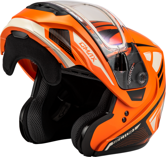 MD-04S SECTOR SNOW HELMET W/ ELECTRIC SHIELD ORANGE/BLK LG M4043286 image 3