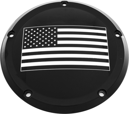 6   M8 SOFTAIL DERBY COVER AMERICAN FLAG BLACK PATR21-67BG image 1