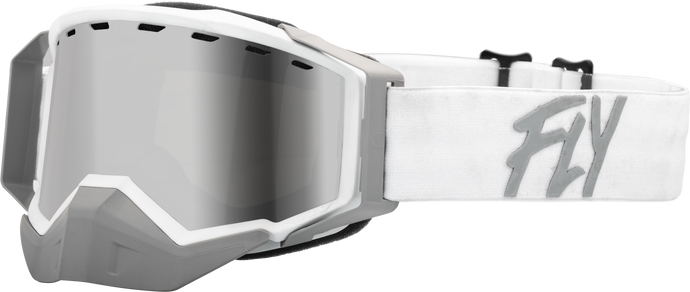 ZONE SNOW GOGGLE WHT/LIGHT GRY W/ SILVER MIRROR/SMOKE LENS 37-50274 image 1