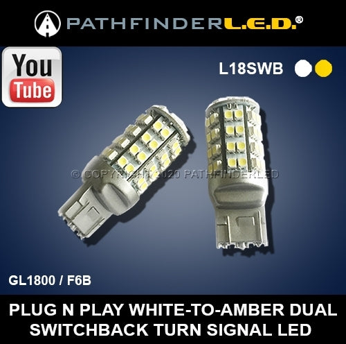 LED TURN SIGNAL BULBS SWITCHBACK WHITE/AMBER PAIR L18SWB image 2
