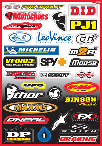 FX 2015 SPONSOR/LOGO STICKER SHEETS SPONSOR KIT B