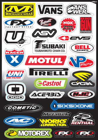 FX 2015 SPONSOR/LOGO STICKER SHEETS SPONSOR KIT C