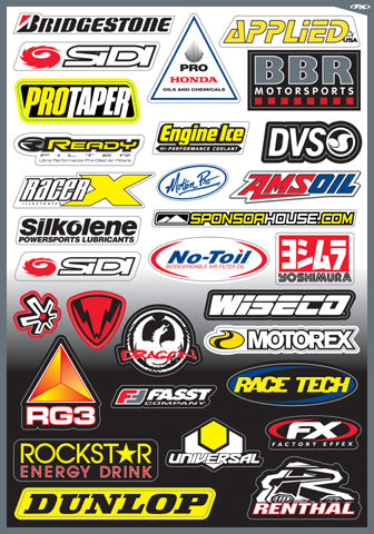 FX 2015 SPONSOR/LOGO STICKER SHEETS SPONSOR KIT D