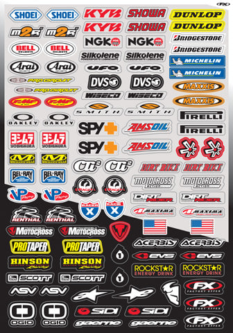 FX 2015 SPONSOR/LOGO STICKER SHEETS MICRO SPONSOR KIT