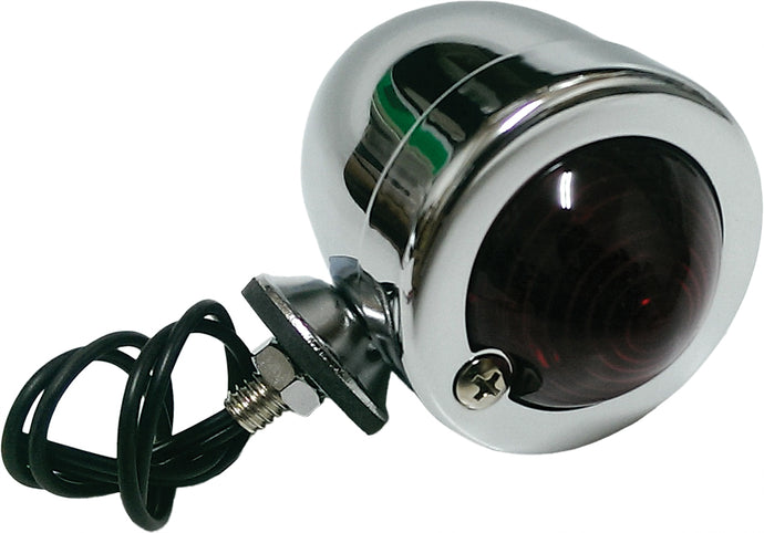 BULLET MARKER LIGHT CHROME RED LENS SINGLE FILAMENT 201036 image 1