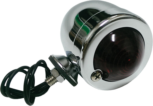 BULLET MARKER LIGHT CHROME RED LENS SINGLE FILAMENT 201036 image 1
