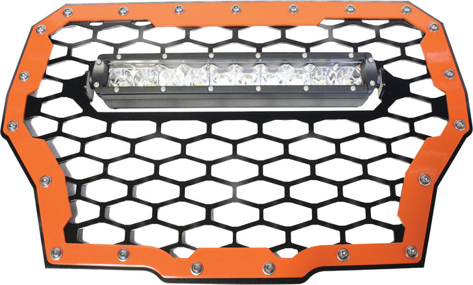 MQ GRILL BK/RD W/LGHT POL TRBO RZR-FGLS-T-RD image 1