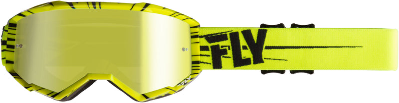 Load image into Gallery viewer, ZONE YOUTH GOGGLE HI-VIS YLW/ BLK W/GOLD MIRROR LENS W/POST FLC-015 image 1
