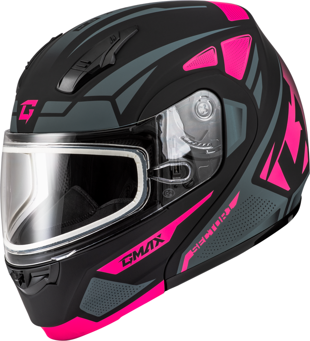 MD-04S SECTOR SNOW HELMET MATTE BLACK/PINK SM M20431334 image 1