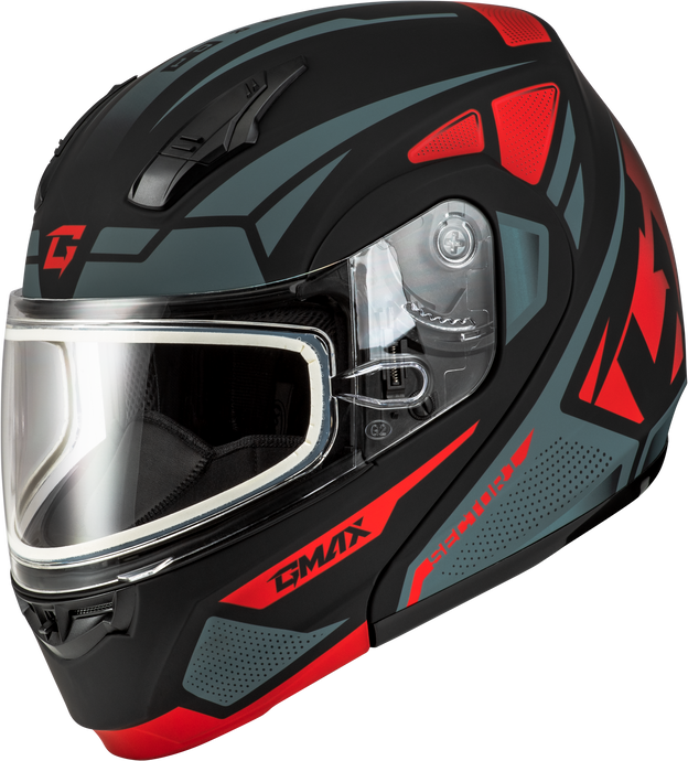 MD-04S SECTOR SNOW HELMET MATTE BLACK/RED 2X M2043158 image 1