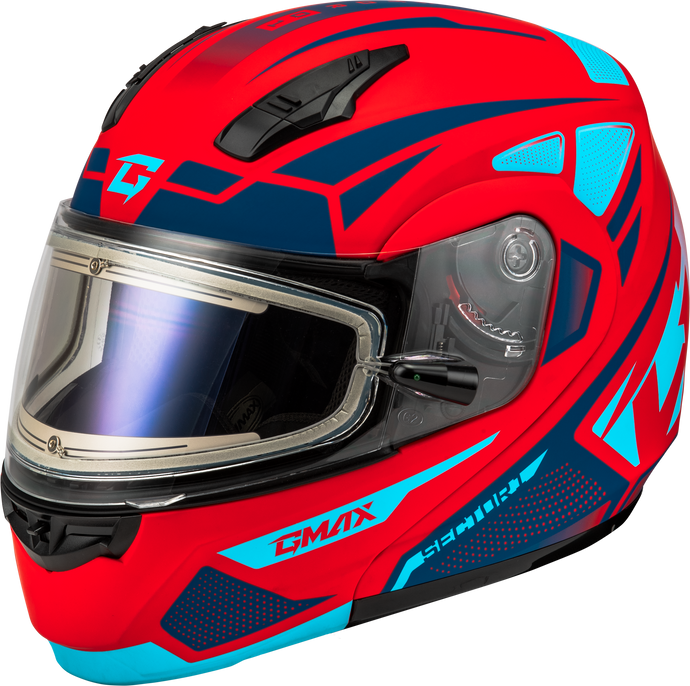 MD-04S SECTOR SNOW HELMET W/ ELEC SHIELD MATTE RED/BLUE LG M4043996 image 1