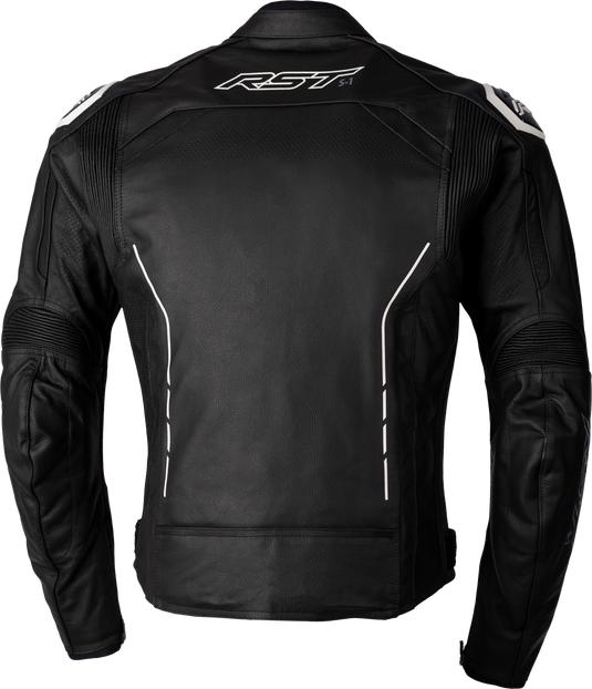 S1 CE JACKET BLACK/BLACK/WHITE LEATHER 5XL 102977WHI-54 image 2