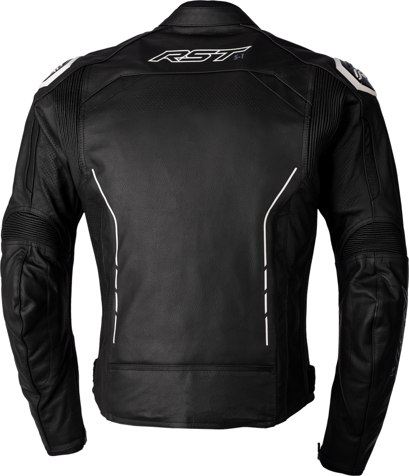Load image into Gallery viewer, S1 CE JACKET BLACK/BLACK/WHITE LEATHER 4XL 102977WHI-52 image 2
