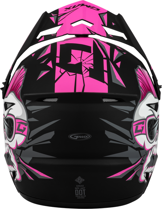 YOUTH MX-46Y UNSTABLE HELMET MATTE BLACK/PINK YL D3466172 image 2