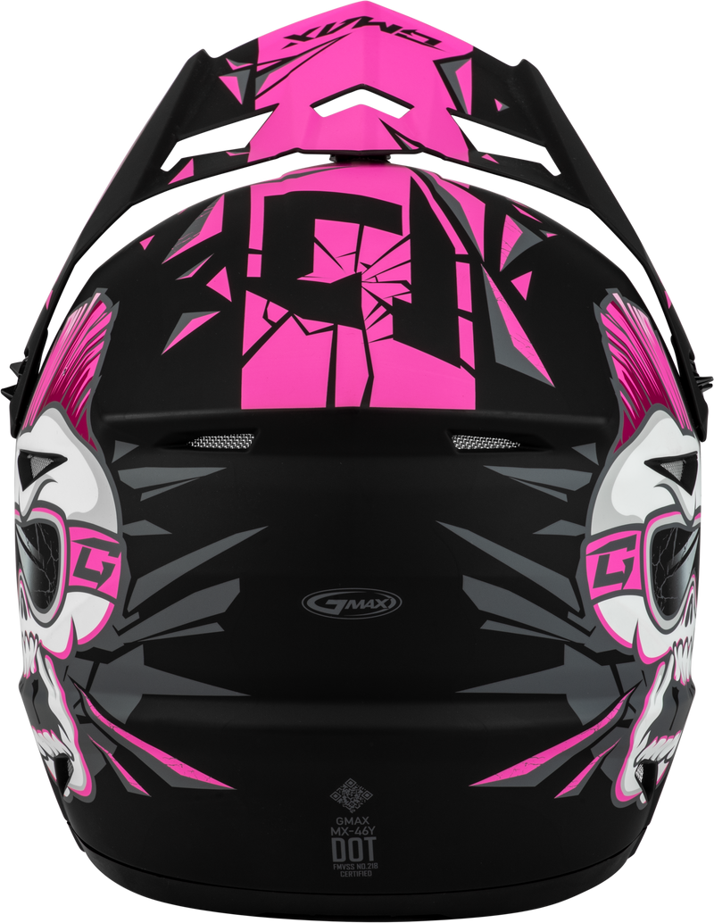 Load image into Gallery viewer, YOUTH MX-46Y UNSTABLE HELMET MATTE BLACK/PINK YM D3466171 image 2
