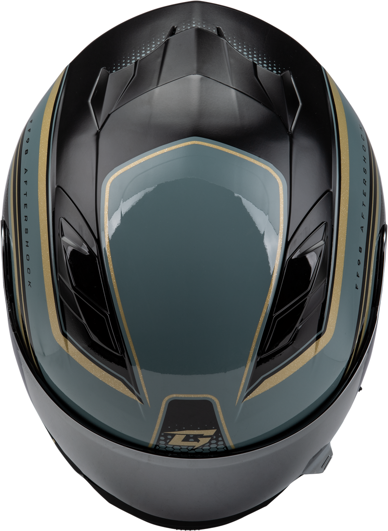 Load image into Gallery viewer, FF-98 AFTERSHOCK HELMET GREY/METALLIC GOLD SM F19841024-ECE image 3
