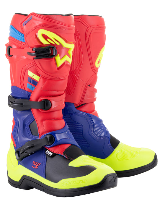 TECH 3 BOOTS BRIGHT RED/BLUE/FLUO YEL SZ 7 2013018-3375-7 image 1