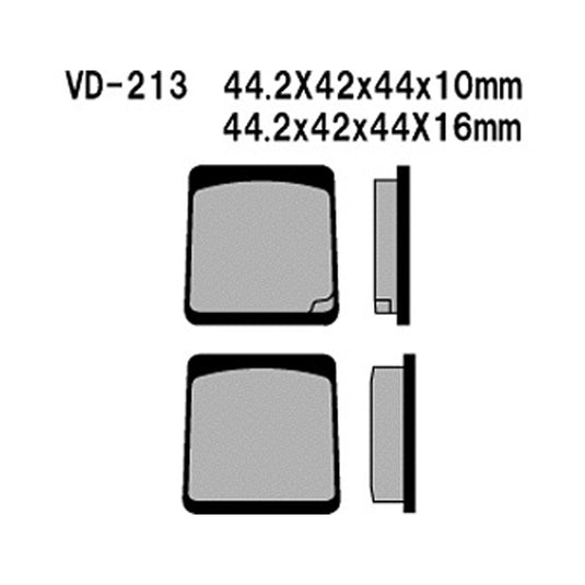 VESRAH SEMI-METALLIC BRAKE PADS, VD-213