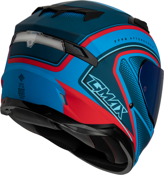 FF-98 AFTERSHOCK HELMET MATTE BLUE/RED 2X F19841008-ECE image 2