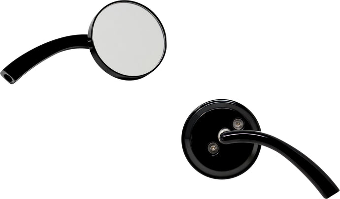 BILLET ROUND MIRROR RIGHT BLACK N-BMR-2 image 1