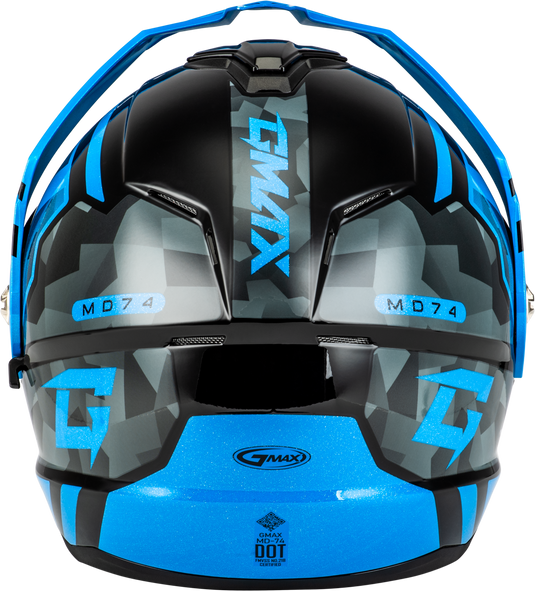 MD-74 STRIKER MODULAR HELMET W/BLU SHLD BLK/GRY/BLU MTLC XS M17411243 image 2