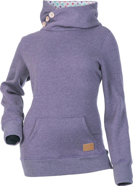 SIDE BUTTON PULLOVER HOODIE PLUM XS 35508 image 1