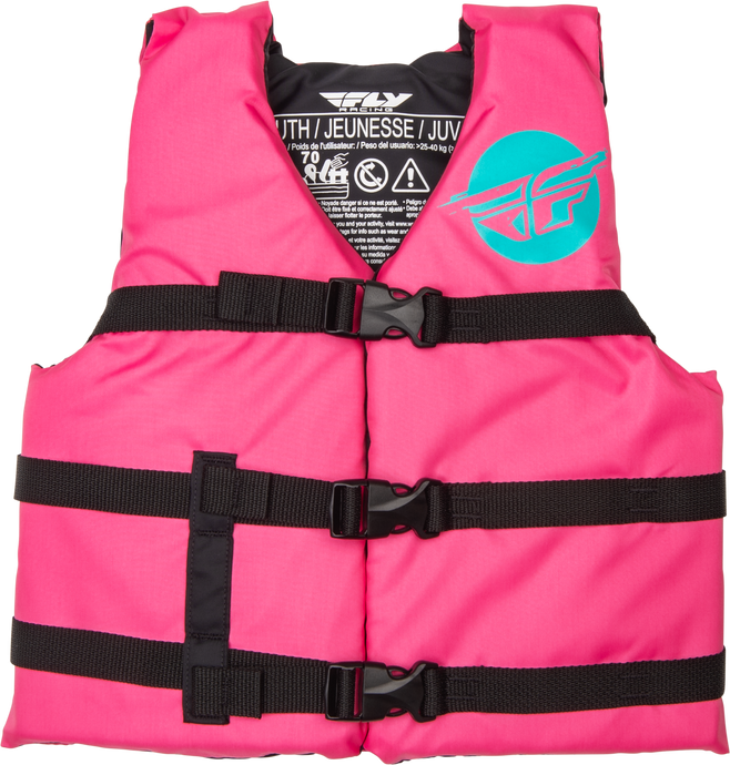 YOUTH FLOTATION VEST NEON PINK/TEAL 221-30330 image 1