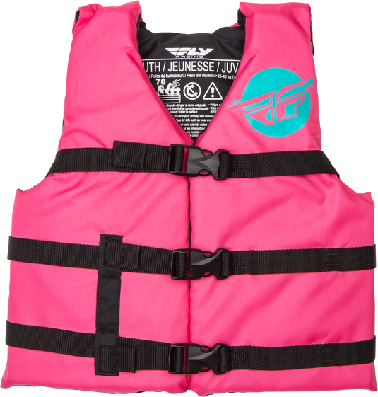 YOUTH FLOTATION VEST NEON PINK/TEAL 221-30330 image 1