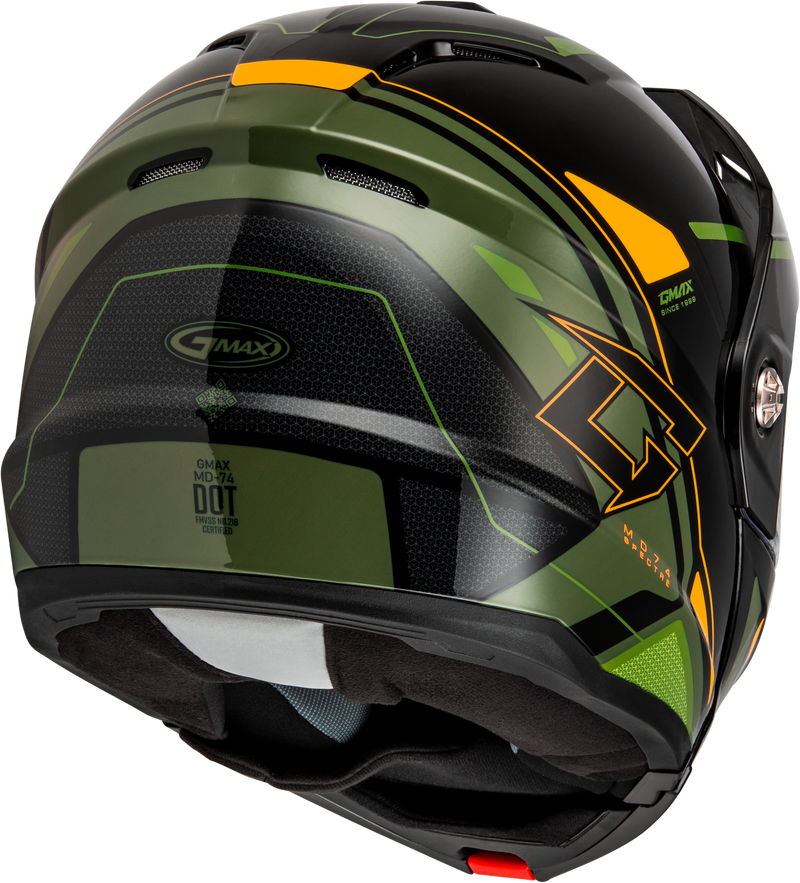 Load image into Gallery viewer, MD-74S SPECTRE SNOW HELMET W/ ELEC SHIELD BLACK/GREEN LG M107421096 image 4
