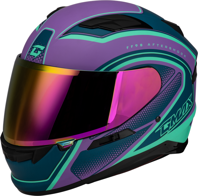 FF-98 AFTERSHOCK HELMET MATTE PURPLE/BLUE MD F19841015-ECE image 1
