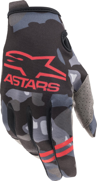 YOUTH RADAR GLOVES GREY CAMO/ RED FLUO LG 3541821-9133-L image 1