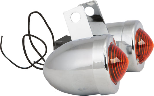 BULLET MARKER LIGHT W/BRKT CHR AMBER LENS SINGLE FILAMENT 201045 image 1