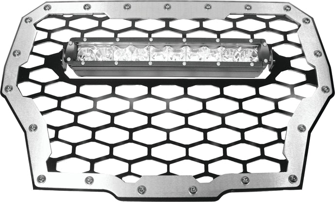 MQ GRILL BK/SV W/LGHT POL TRBO RZR-FGLS-T-BLK image 1