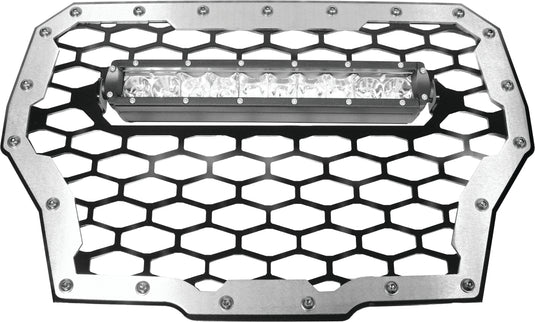 MQ GRILL BK/SV W/LGHT POL TRBO RZR-FGLS-T-BLK image 1